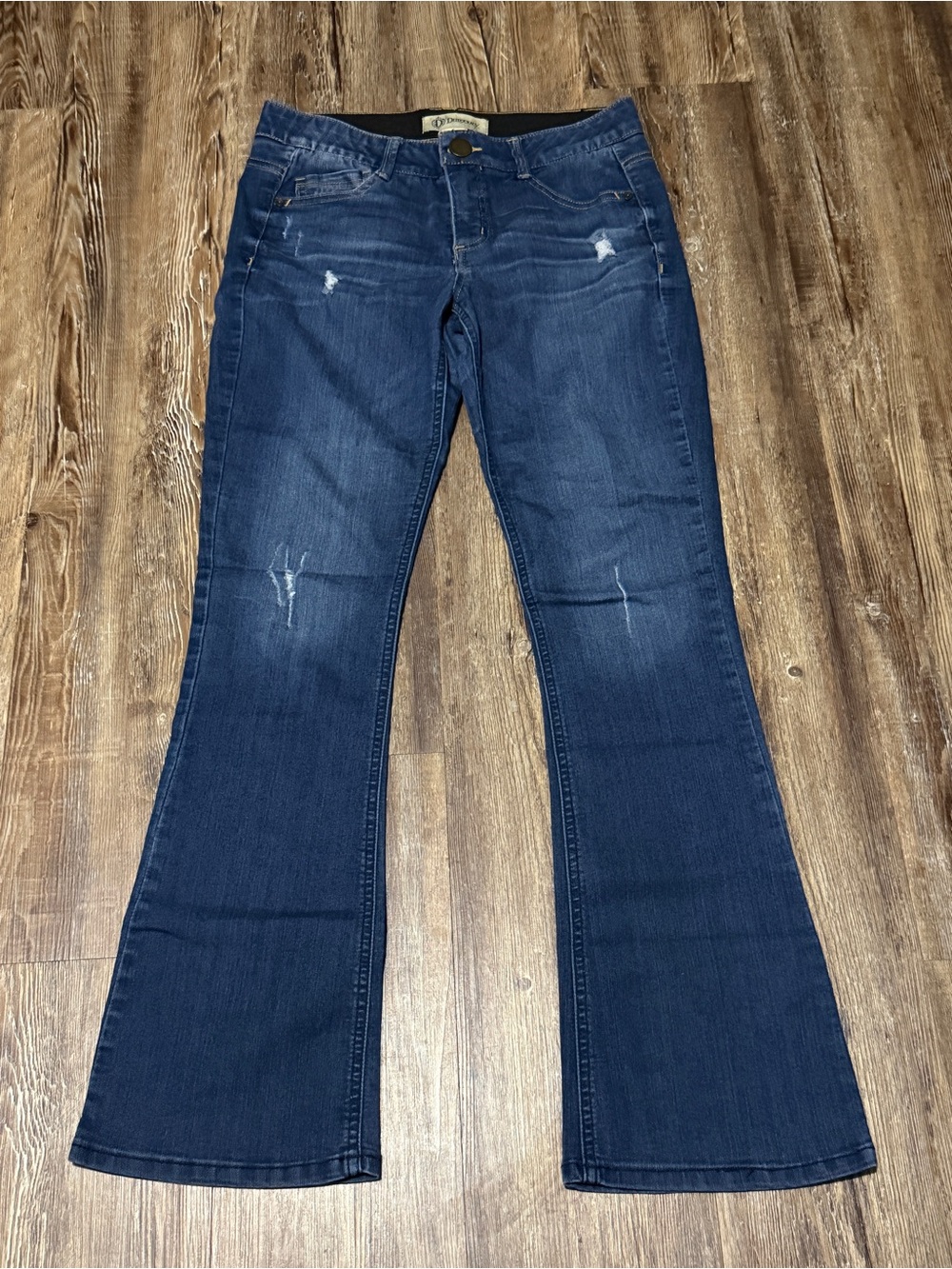 Democracy Ab Technology Bootcut Jeans Women's 6 Mid Rise Relaxed Fit Distressed